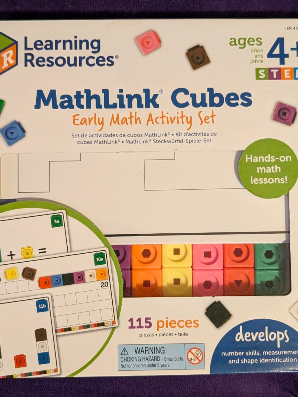 Learning Resources MathLink Cubes Early Math Activity Set 115pc LER4286 NEW NIB - Picture 2 of 11